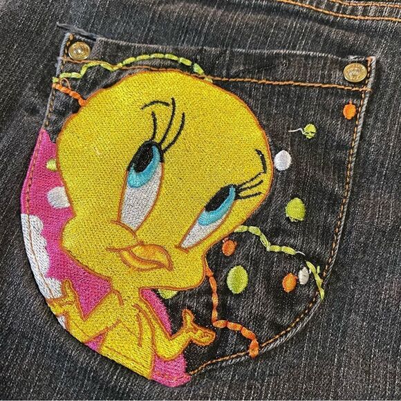 VINTAGE Tweety Bird bootcut jeans size 11 - Picture 7 of 12